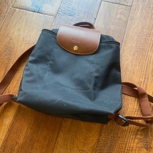 Longchamp le pliage backpack in black and brown